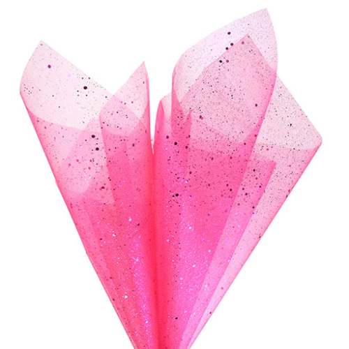Sequins Organza - Hot Pink