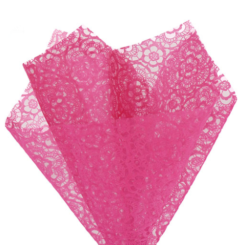 Spanish Lace Organza - Hot Pink
